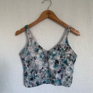 Lululemon Athletica Kaleidofloral Align Floral Sports Bra - Blue and Gray Nulu